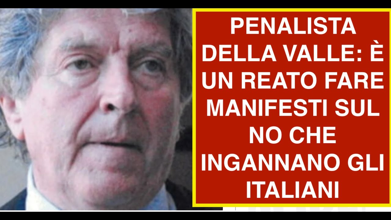 PENALISTA DELLA VALLE: È UN REATO FARE MANIFESTI SUL NO CHE INGANNANO GLI ITALIANI