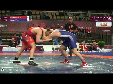 Qual. FS - 97 kg: G. CUDINOVIC (GER) df. J. NOBLET (FRA), 16-8