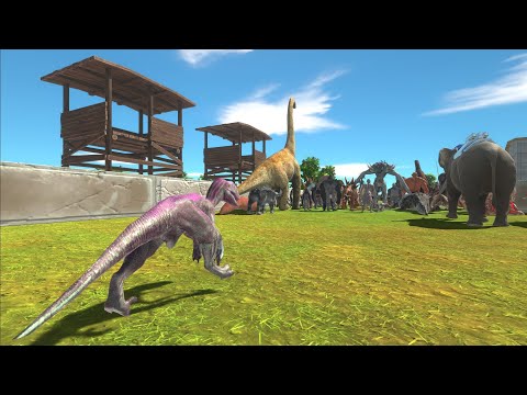 Escape from CRAZY PINK RAPTOR - Animal Revolt Battle Simulator