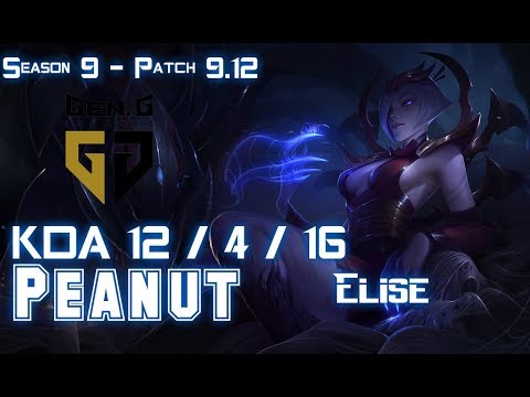 Gen Peanut ELISE vs SEJUANI Jungle - Patch 9.12 KR Ranked