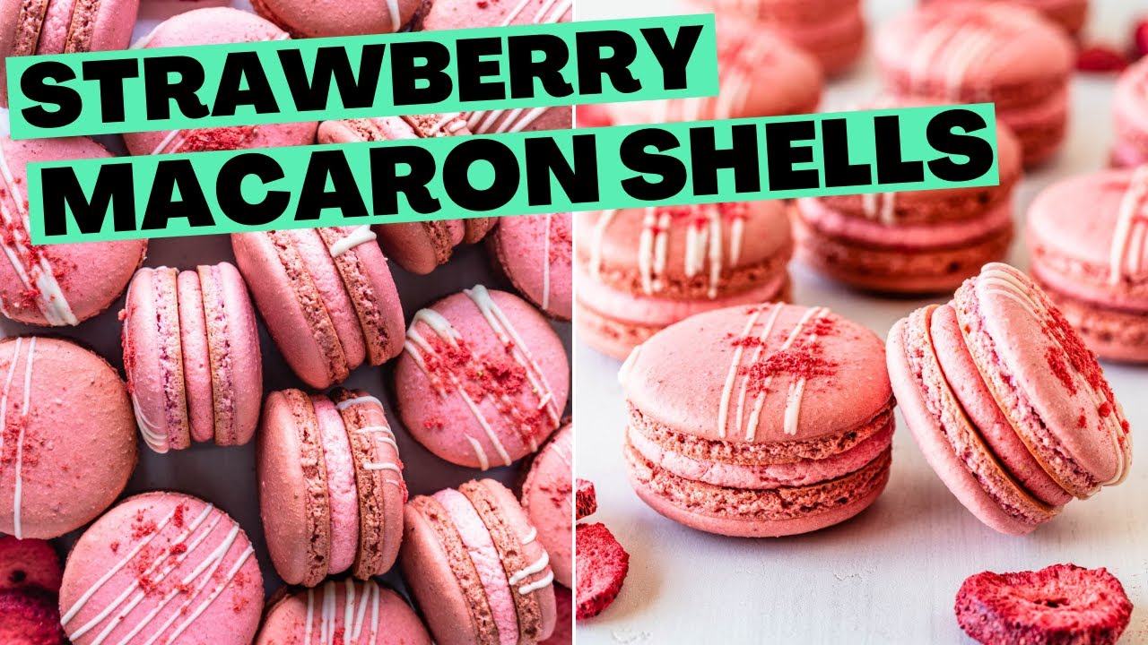 Strawberry Macaron Shells