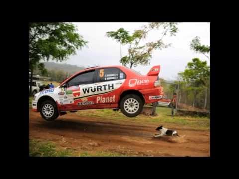 Bolivian Rally Car Jumps a Lucky Dog