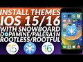 UPDATED Install Themes IOS 15 16 With Snowboard On Dopamine Palera1n Rootless Rootful Jailbreak