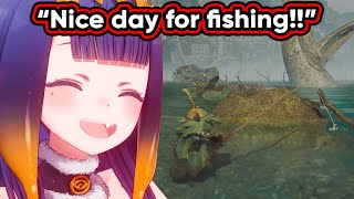 Ina's Monster Hunter stream is not complete without fishing