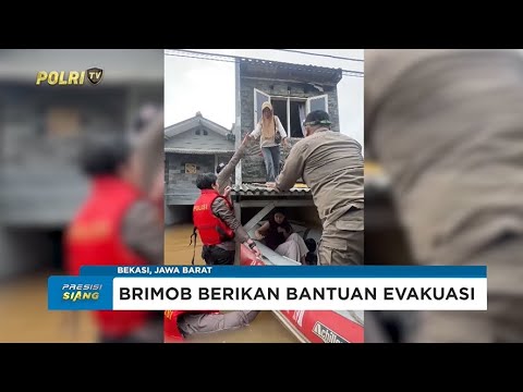 BRIMOB SEBAR RATUSAN ANGGOTA KE TITIK BANJIR JABODETABEK, EVAKUASI ANAK LANSIA