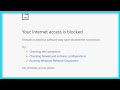 Google Chrome Your Internet Access Is Blocked Firewall Or Antivirus Software May Be Blocked