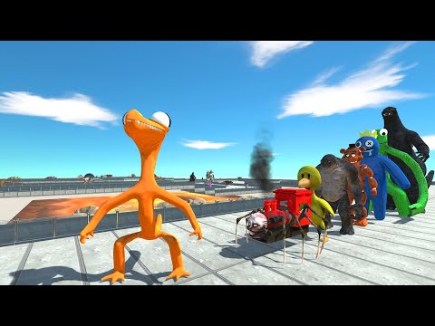 Rainbow Friends Orange vs Heisei Godzilla LAVA DEATH RUN - Animal Revolt Battle Simulator