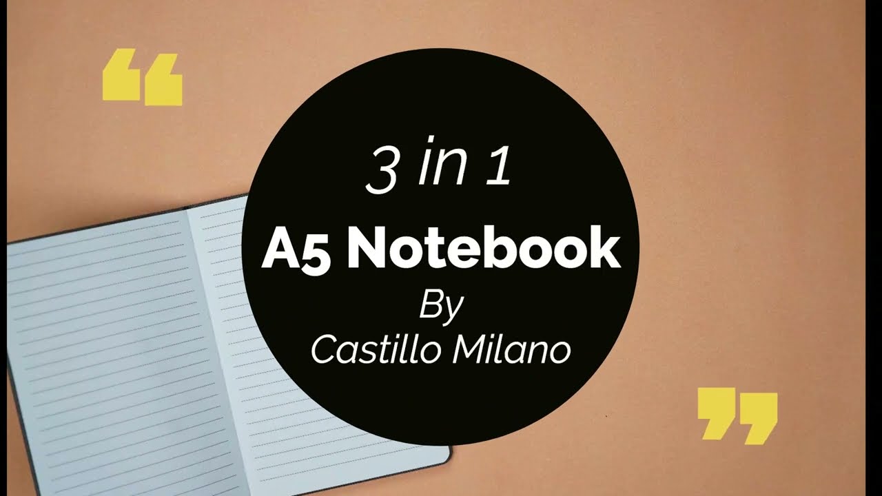 A5 notebook with mobile pocket, card holder pocket & pen loop by Castillo Milano