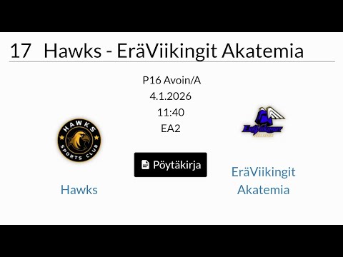 Hawks vs EräViikingit Akatemia (HFC, P16)