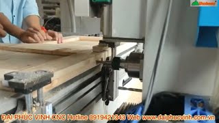 Máy phay khoan Cnc 2 cạnh Woodmaster đục ổ khóa - bản lề cửa