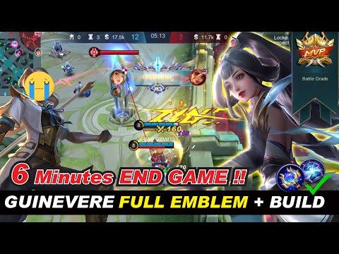 Guinevere Emblem Set and  BEST BUILD in 6 minutes END GAME MVP | Crane Lady Skin Gameplay