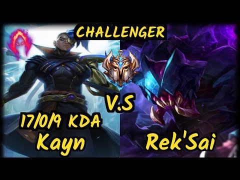 GOG Pride (KAYN) vs REK'SAI - 17/0/9 KDA JUNGLE CHALLENGER GAMEPLAY - EUW