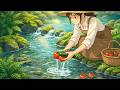 Lakeside Life Grilled Mountain Fish Homemade Raspberry Tart Ghibli Style ASMR