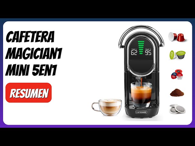 Vídeo relacionado con Magician1 Mini 5en1 Cafetera Cápsulas para Nespresso Original, Dolce Gusto, Lavazza A Modo Mio, ESE 44 y Café Molido, 20 Bares, 1450W, Pantalla LED, Máquina de Café Expreso Caliente o Frío