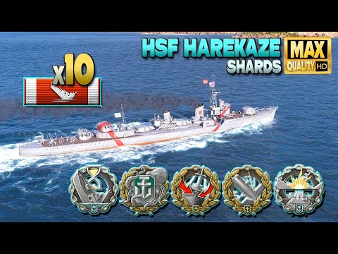 Destroyer HSF Harekaze: 10 ships destroyed on map Shards - World of Warships