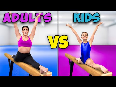 KIDS vs ADULTS Gymnastics Challenge!