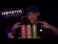 ASMR Trying MONSTER Energy Drinks DRINKING SOUNDS