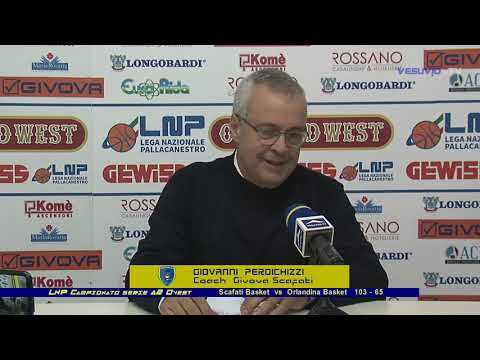 LNP Serie A2 Ovest Scafati Basket vs Orlandina Basket 103-65 post gara Coach Sodini e Perdichizzi