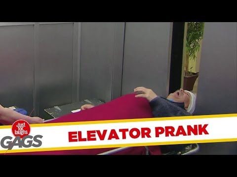 Caught In The Elevator Door - Funny Prank!