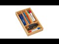 Schubladenorganizer mit 4 Fächern Braun - Bambus - Holzwerkstoff - 28 x 4 x 16 cm