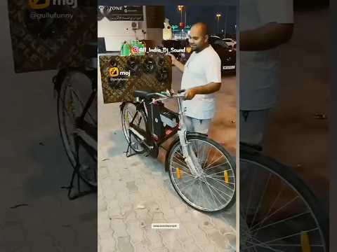 in a small cycle a big dj setup full bass player in a cycle #dj  #shortsviral