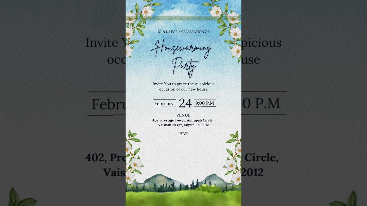 Ivory & Sage New Home Ceremony Card