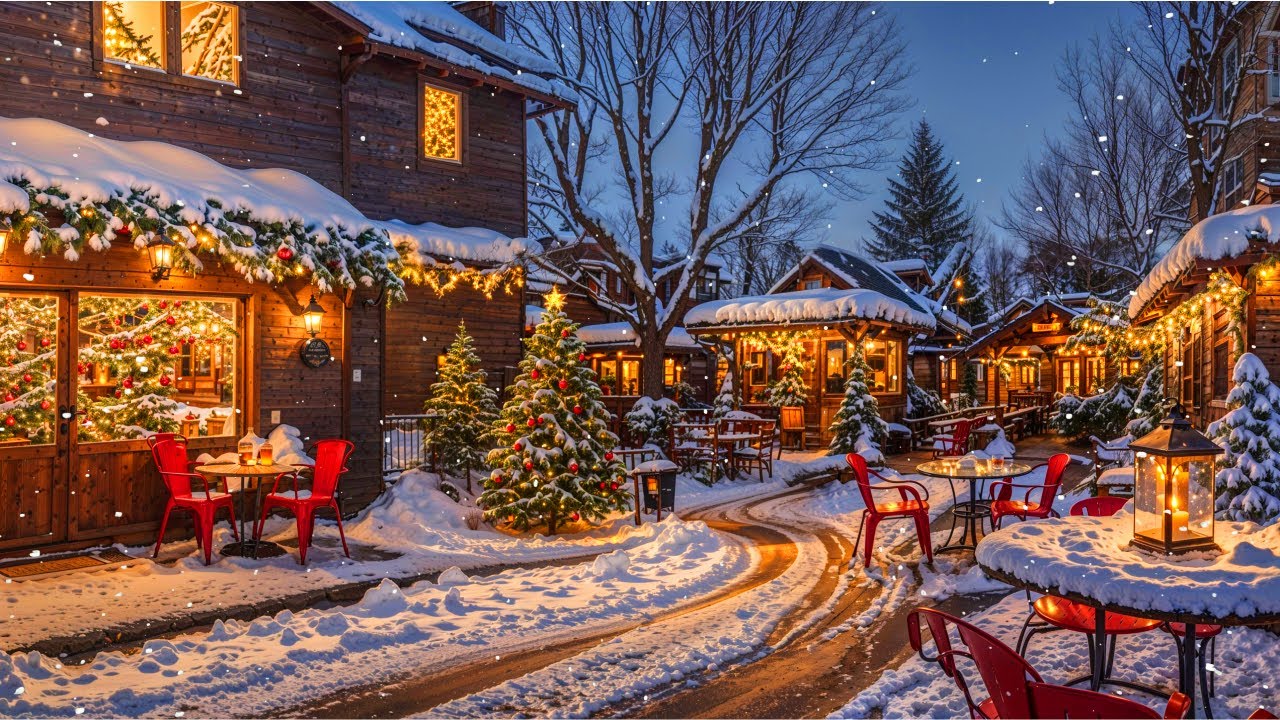 Beautiful Snowy Ambience 🎁  Relaxing Christmas Piano Music 🎅🏼 Relaxing for Study, Work or Sleep