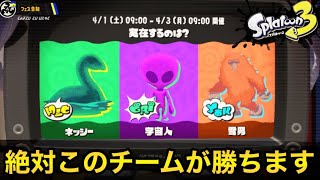 【実在するのは?】第5回フェスで1位を獲るチームは100%この勢力!【スプラトゥーン3】