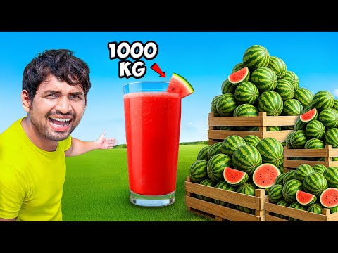 1000 Kg Watermelon Juice Making Challenge - ठंडा- ठंडा तरबूज का जूस 😍