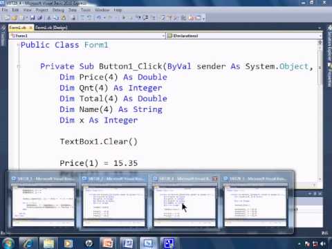 Visual Basic 2010 Express Tutorial 28 - MultiDimensional & Parallel Arrays