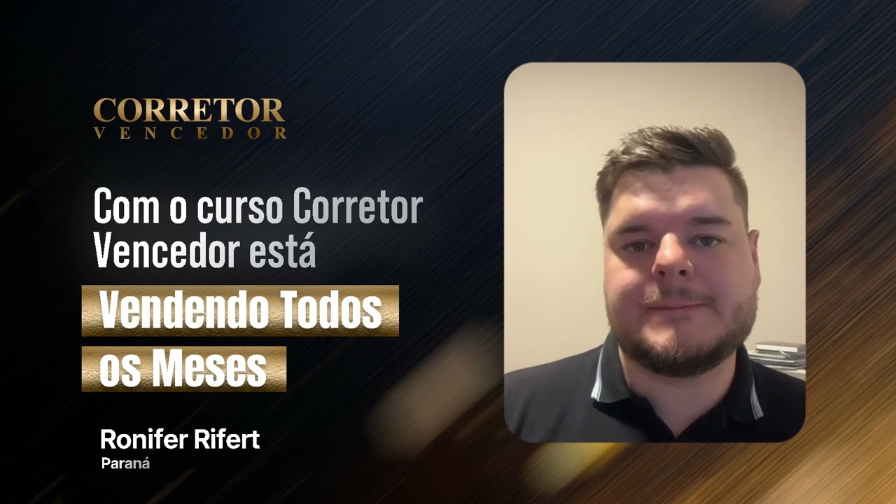 Ronifer Rifert - PR, Com o cuso Corretor Vencedor está Vendendo todos os meses em uma cidade pequena