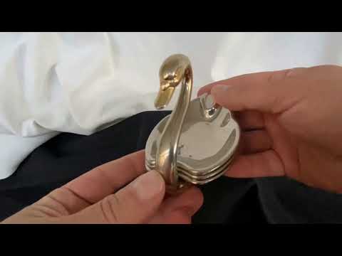 Vintage Seba Triple Swan Silver Plated Ashtray, England 70s