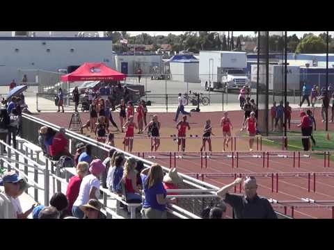 FSG 100m Hurdles vs HB 4-16-15 - Los Alamitos Girls