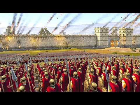 8000 Spartans vs 10,000 Syrian Heavy Archers, Castle Siege - Total War ROME 2