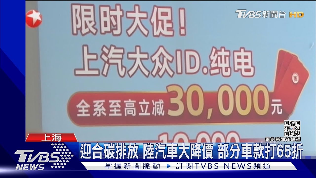 迎合碳排放 陸汽車大降價部分車款打65折