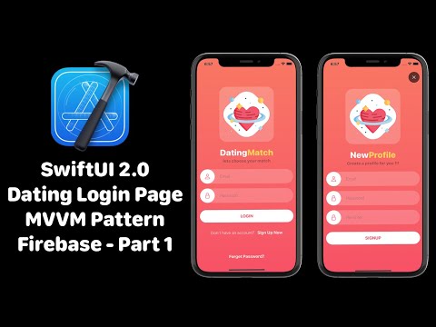SwiftUI Dating Login Page With Firebase Authentication - Part 1 - SwiftUI MVVM Pattern