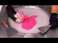 Pink Nutella Ice Cream Rolls ASMR