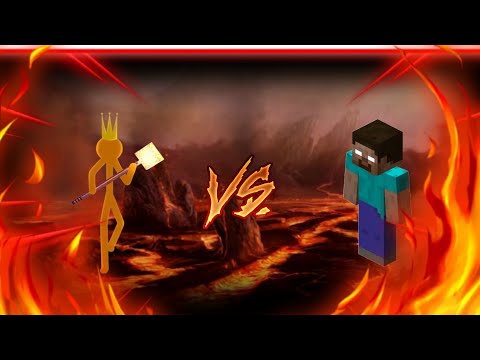 epic battles orange king vs Herobrine in Minecraft [4k]