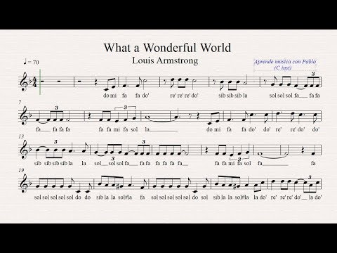 WHAT A WONDERFUL WORLD: (flauta, violín, oboe...) (partitura con playback)