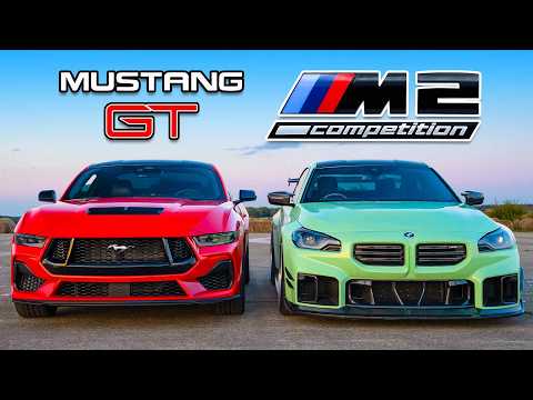 New Mustang V8 vs. BMW M2: Drag Racing