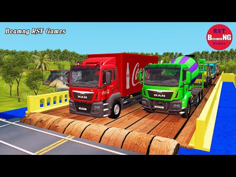 Trucks Cars vs Massive Speed Bumps vs Trains|Beamng RST Games#365