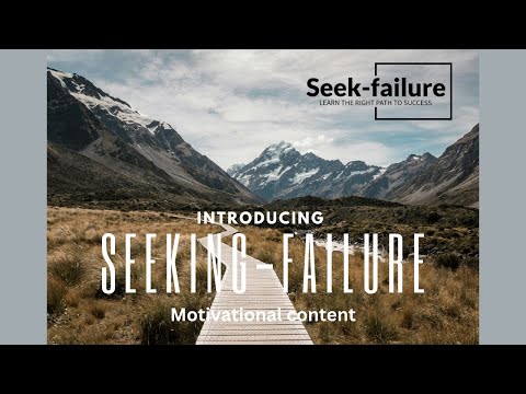 "Welcome to Seek-Failure: Your Path to Inspiration and Growth". #youtube #motivation #inspiration
