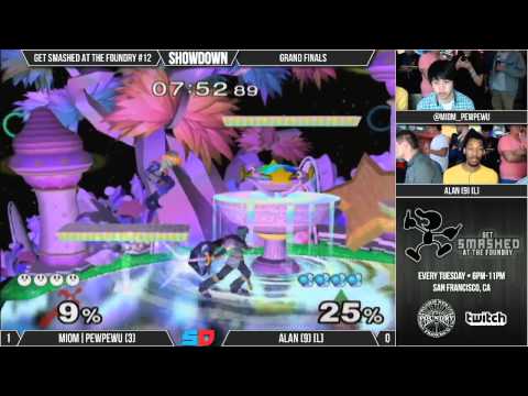 Get Smashed at the Foundry #12 - Grand Finals - MIOM|PewPewU (Marth) vs Alan (Sheik)