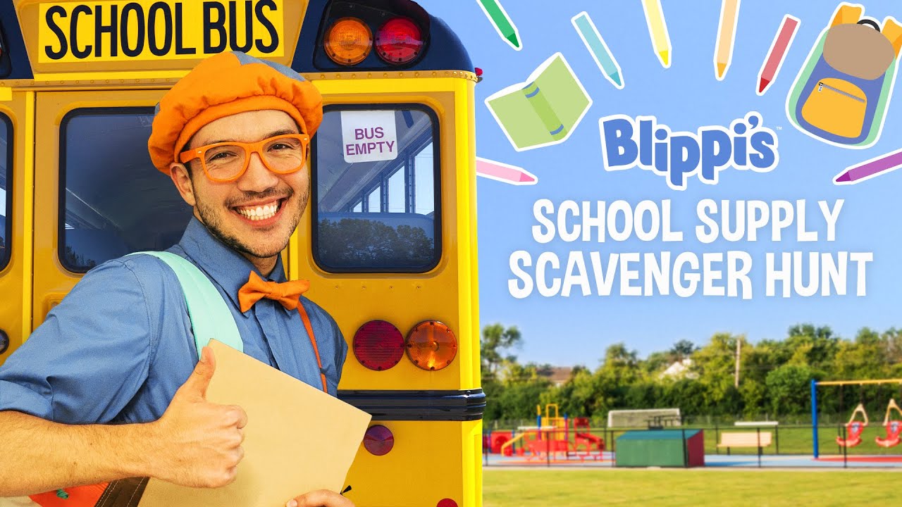 Blippi Back To School Movie - School Supply Scavenger Hunt For Kids