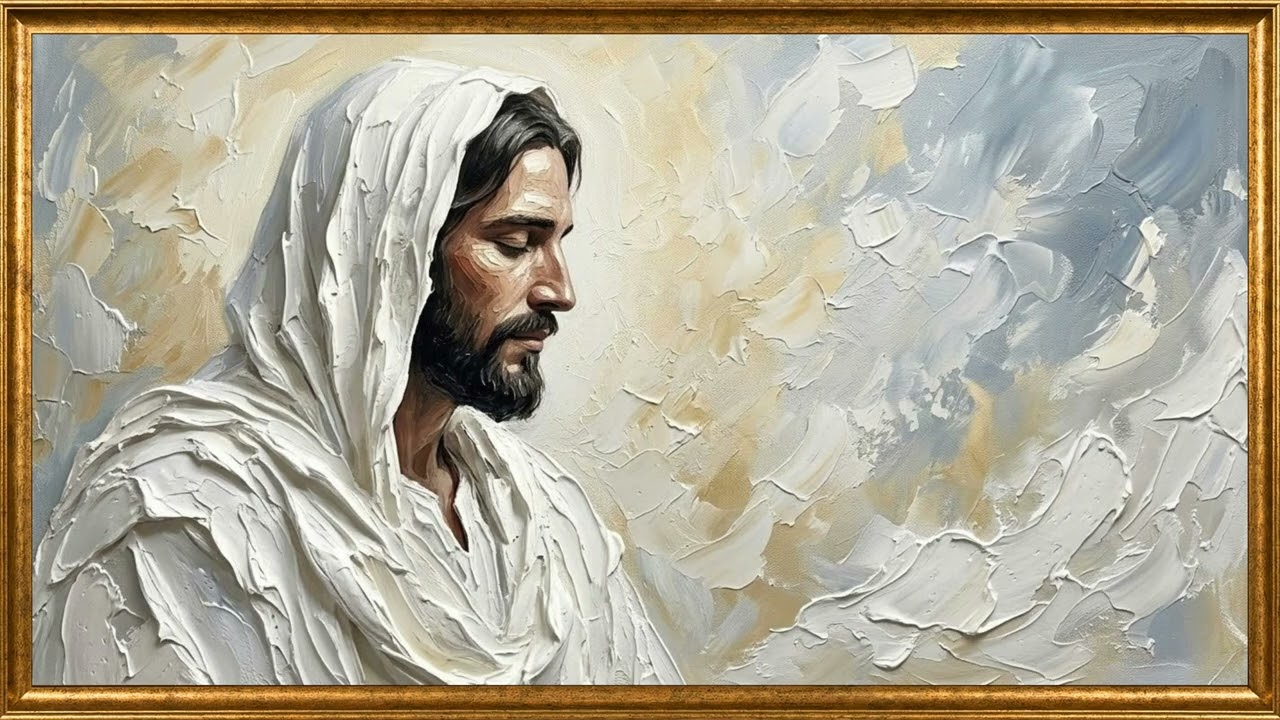 Calm Christ in Prayer TV Art | Sacred Frame Gallery 4K Screensaver | Impasto Oil Painting