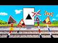 Synchronous Triangular Railroad Crossing