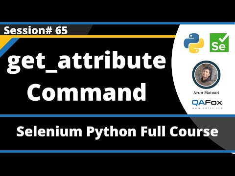 Get_attribute Command In Selenium Python Session 65