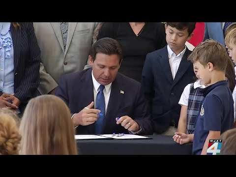 Gov. DeSantis signs sweeping education bill in Jacksonville to limit book challenges, among othe...