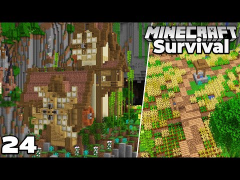 Let's Play Minecraft Survival : Building a NEW Windmill and Farming area!