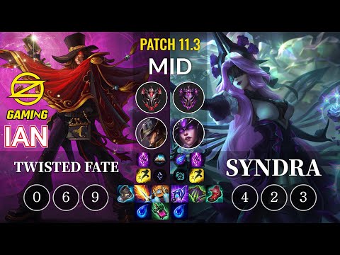 OZ Ian Twisted Fate vs Syndra Mid - KR Patch 11.3